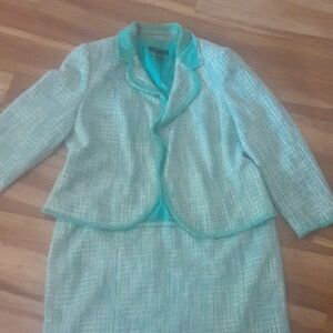 Lane Bryant Turquoise Vintage Blazer and Skirt Set